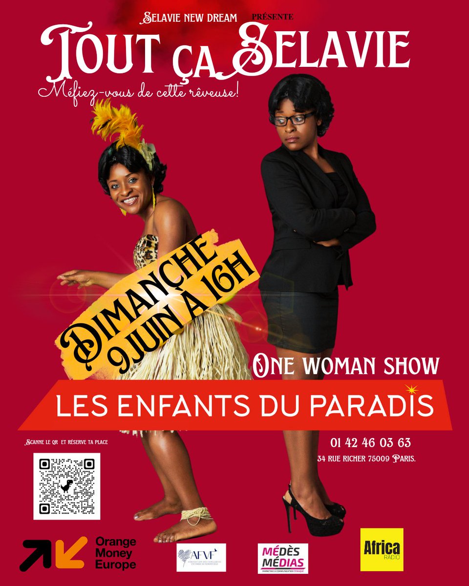 🥳 Eh eh! Ça repart! 
✨️✨️✨️Nouvelle équipe, nouvelle énergie✨️✨️✨️
⚠️Il y'a trop de charognards dans ce métier on n'est à l'abri nul part.
🆗️Rendez-vous le 9 juin au Théâtre les enfants du paradis
✅️À vos réservations : billetreduc.com/339723/evt.htm