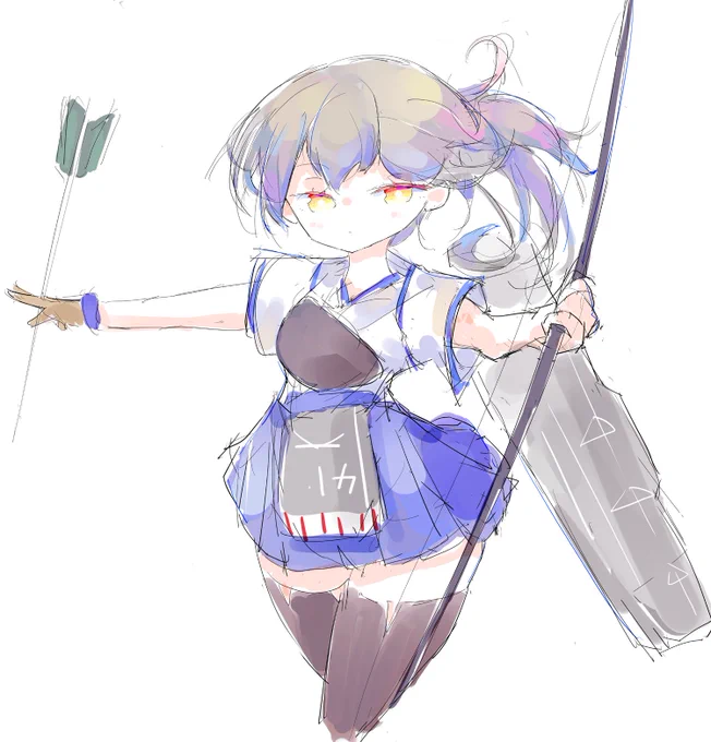 鎧袖一触 #艦これ版深夜の真剣お絵描き60分一本勝負  #艦これ版真剣お絵描き60分一本勝負_20240213  #加賀 