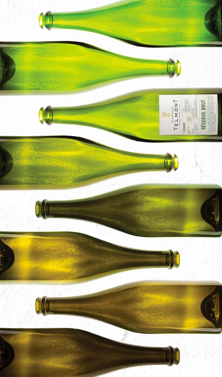 maisontelmont's tweet photo. Champagne Telmont adopts transition glass. 

During a conventional color transition in a glassmaker's furnace, a certain amount of glass does not match chromatic standards. It's this part of the production that Telmont has decided to use to reduce environmental impact. https://t.co/HzzAmEIvWx