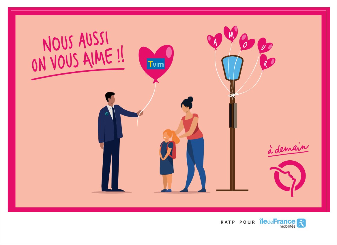 Bus_TVM's tweet photo. [#SaintValentin] En ce jour si particulier, nous vous remercions d'être si fidèle à notre ligne. #TVaime 💕 https://t.co/u2mnOSwRUC