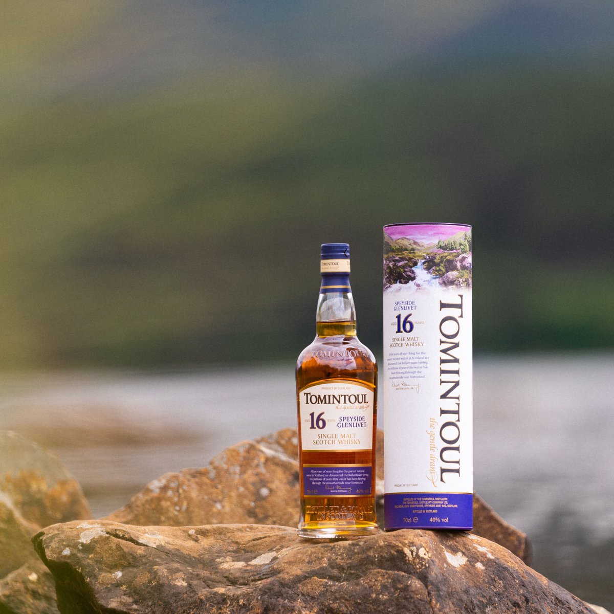 Our Tomintoul 16 Year is the quintessential offering from Tomintoul Distillery, offering soft and mellow notes of heather honey, soft nougat and vanilla fudge. This single malt is lovingly handcrafted in the heart of the Cairngorms National Park, using distilling techniques that
