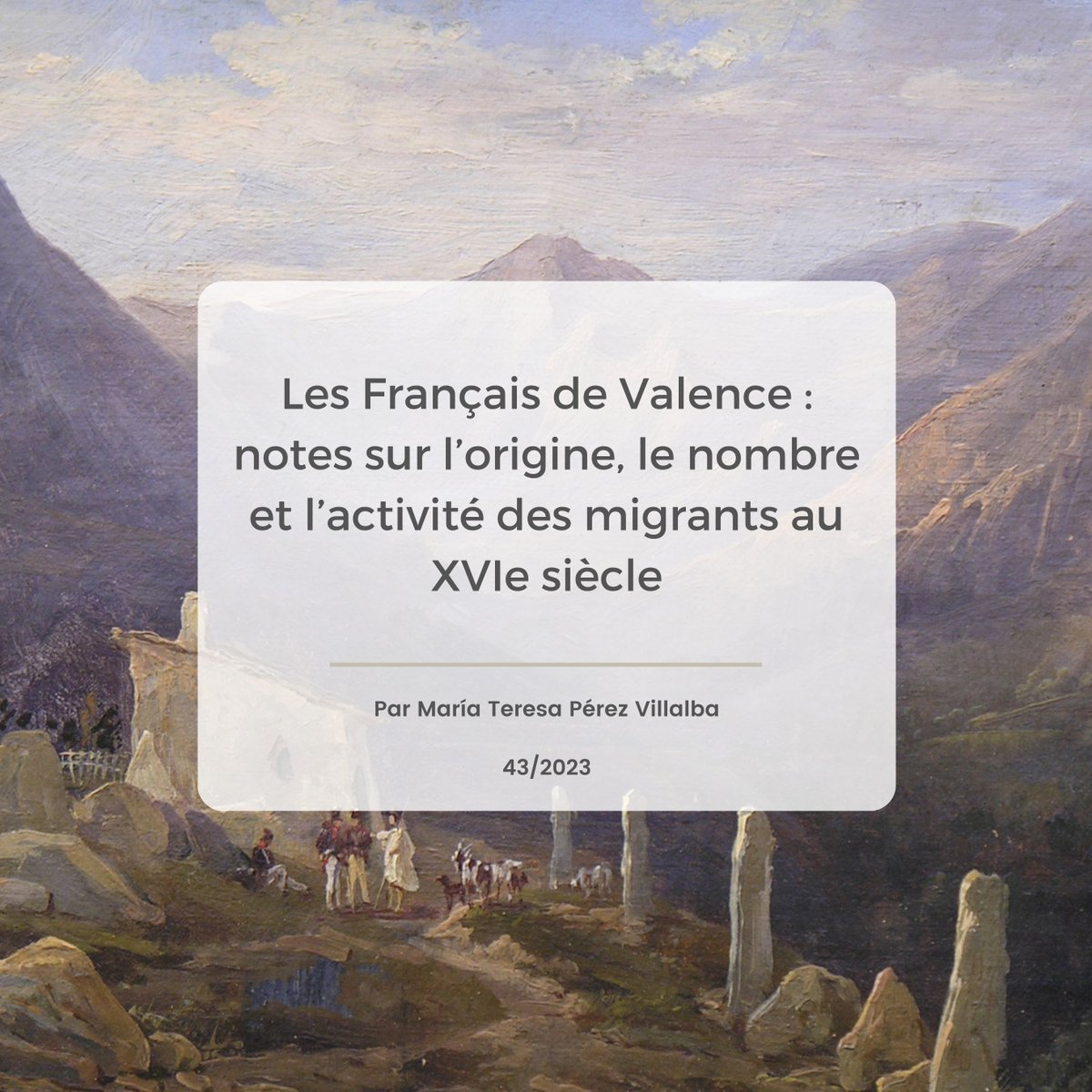 journals.openedition.org/framespa/14774
📷Les Français de Valence : notes sur l’origine, le nombre et l’activité des migrants au XVIe siècle par María Teresa Pérez Villalba
📷Dans le cadre du travail collectif sur les migrations transpyrénéennes du Moyen Âge à l’époque moderne...