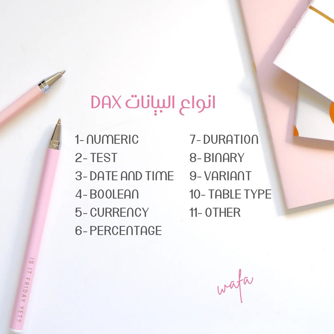 wafastudy's tweet image. اليوم راح أبدأ سلسلة عن وظائف DAX
لنتعلم سويًا في تفاصيل هذه اللغة القوية وإتقان هذه المهارات الأساسية في عالم #تحليل_البيانات
#Dax #daxfunctions #powerbi #powerbideveloper