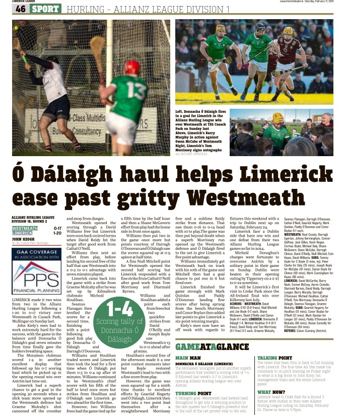 Bit of news. This is my last week in the @Limerick_Leader. Many thanks to all who helped with stories, interviews etc. Thanks also to all the staff in the LL. Had a blast. Final front page of sport and match report from my final time covering the Limerick hurlers #LLSport