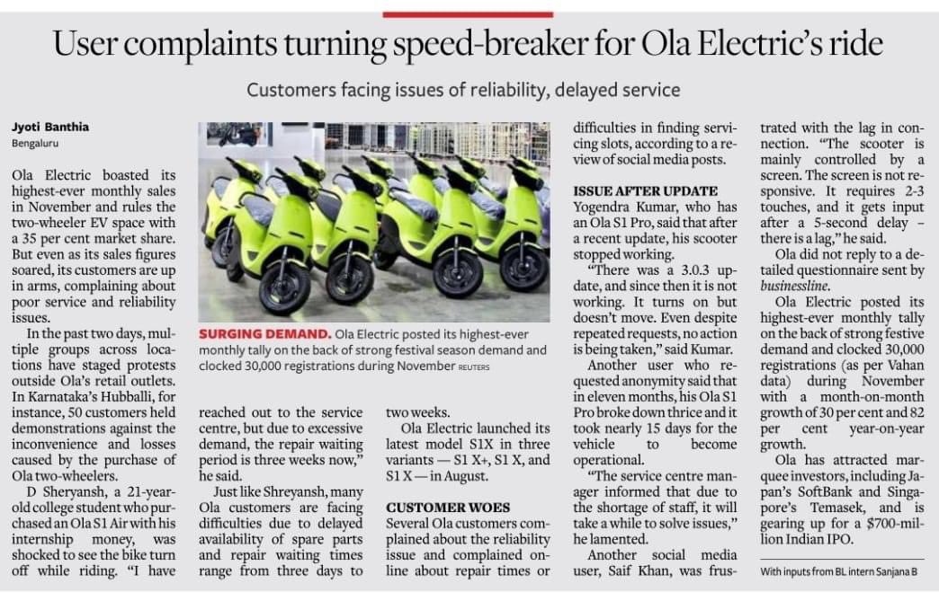 Rejith35580770's tweet photo. @OlaElectric This contact number is such Useless 
Took more than a month to replace my battery under warranty
None from Ola Electric will respond
No slots available 4 font fork upgrade since March
No option to register our exact complaint 
Even my confirmed service got rejected &amp; threatened https://t.co/s6eD9fo7Qw