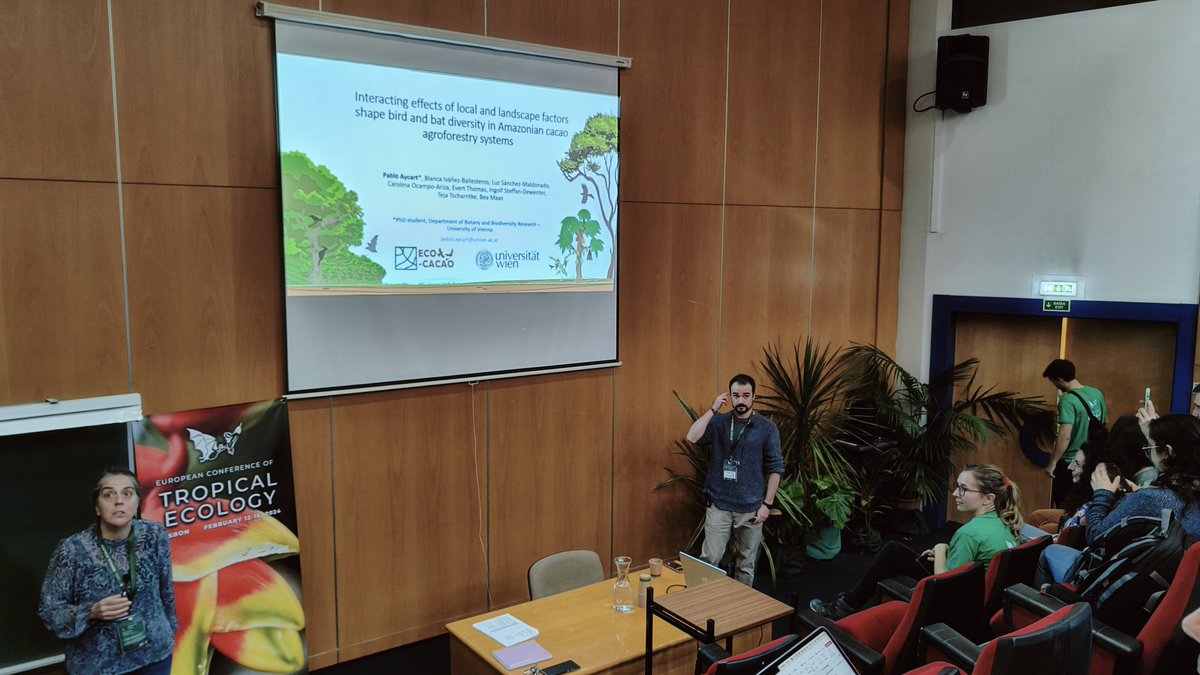 RicardoNature's tweet photo. Pablo Aycart Lazo # Interacting effects of local and landscape factors shape bird and bat diversity in Amazonian cacao agroforestry systems #gtoe24 @soctropecol @AnaRainho5 https://t.co/tILDqOmpzi