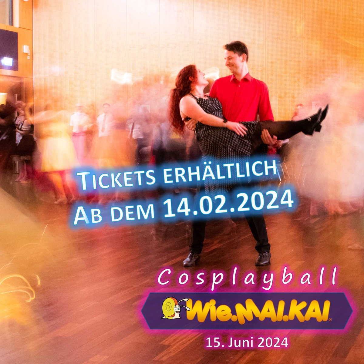 💃 Es ist bald soweit: Tickets zum Cosplayball gibt es am Valentinstag, 14.02., ab 19 Uhr in unserem Ticketshop! #wiemaikai #wiemaikai2024 #cosplayball #cosplayball2024 #anime #manga #convention