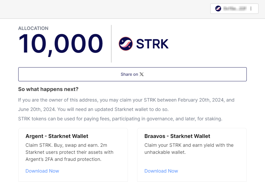 prisoner2028's tweet image. - Claiming will be live from 20 February.  The eligibility criteria include:  - Completion of a minimum of 5 transactions. - Activity  3 unique months. - Generation of $100 - Maintenance of a wallet balance with a minimum of 0.005 ETH
#Starknet #STARKNETAIRDROP