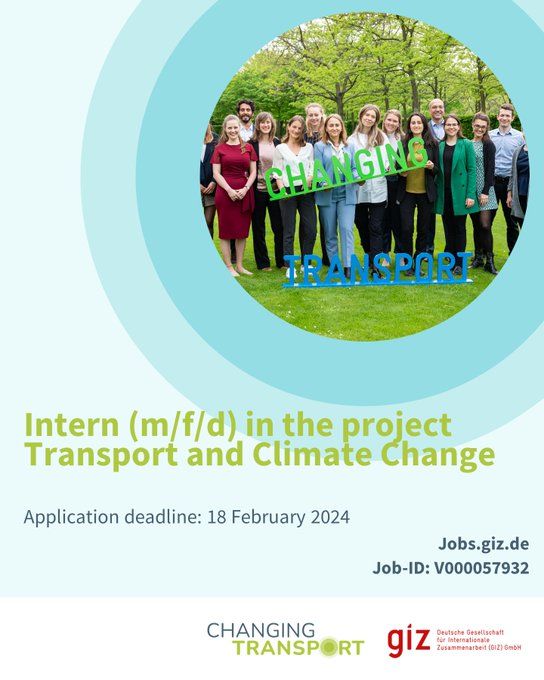 opportunitiesfy's tweet photo. @giz_gmbh 🚀 #PAIDInternship Alert! 🌍 Join our Transport &amp; Climate Change Team in Bonn with GIZ GmbH! 💼 Intern (m/f/d) 💰 €2,134.52/month 📅 Deadline: Feb. 18th🔗 Apply: https://t.co/GorAZc0vZH

#SustainableTransport #ClimateAction #GIZInternship https://t.co/RdgS1OqbMQ