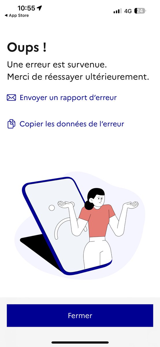 Ma6mus's tweet photo. @france_identite bonjour impossible de télécharger l’application. https://t.co/il7mWR3Fin