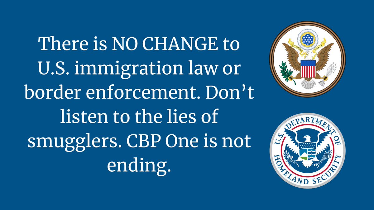 Migrants: Don’t be fooled by smugglers. The #CBPOne app is ready to assist you with scheduling appointments for those seeking to arrive in the U.S. The app cuts out smugglers, decreasing migrant exploitation, and improving safety and security.