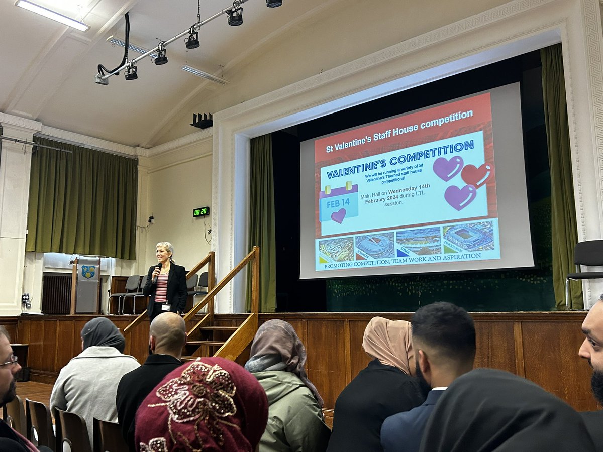 DenbighHigh's tweet photo. Staff took part in our Valentines themed house competitions this morning, staff showed high levels of competition and enthusiasm.  A great way to end another brilliant half term! ♥️ https://t.co/5aZOWErPYV