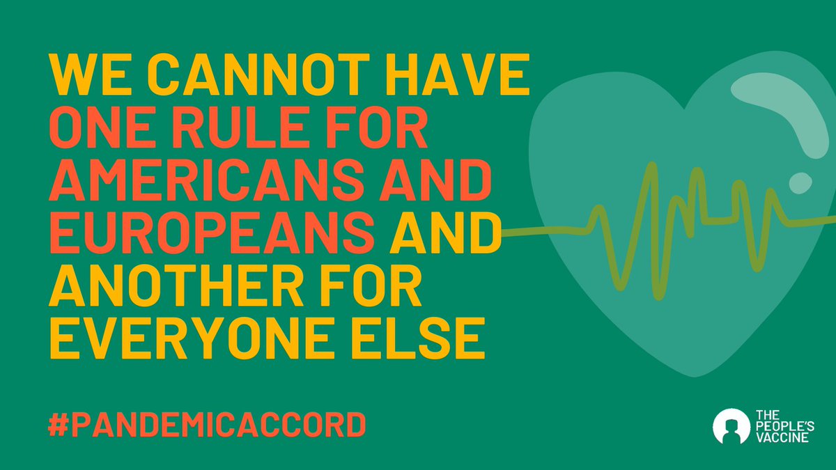 It’s plain and simple. We cannot have one rule for Americans and Europeans and another for everyone else. Agree? Join us and call out this hypocrisy: peoplesvaccine.org/take-action/en… #PandemicAccord #AccessForAll