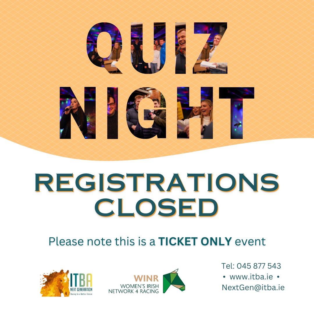 We’re full! 💯 Thank you to everyone that has signed up for our Quiz Night in the Silken Thomas, Kildare. Registrations are now closed. See everyone on Thursday! 🤩
