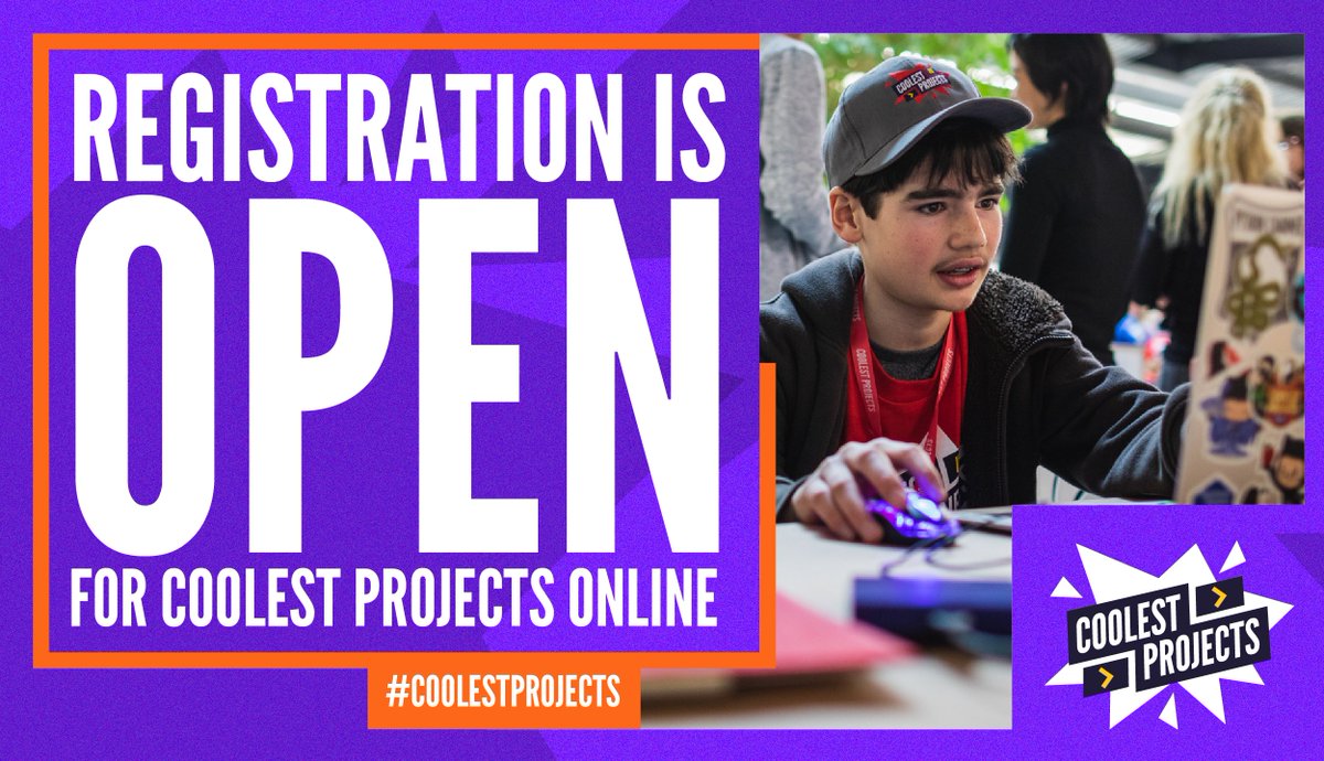 #CoolestProjects2024 online entries are OPEN NOW 🟠🎉 Showcase your digital tech projects for FREE, get certificates, personalised feedback, and a chance to be highlighted by VIP judges. Get started or share what you've already made 🤖 Find out more: 🔗 online.coolestprojects.org/take-part
