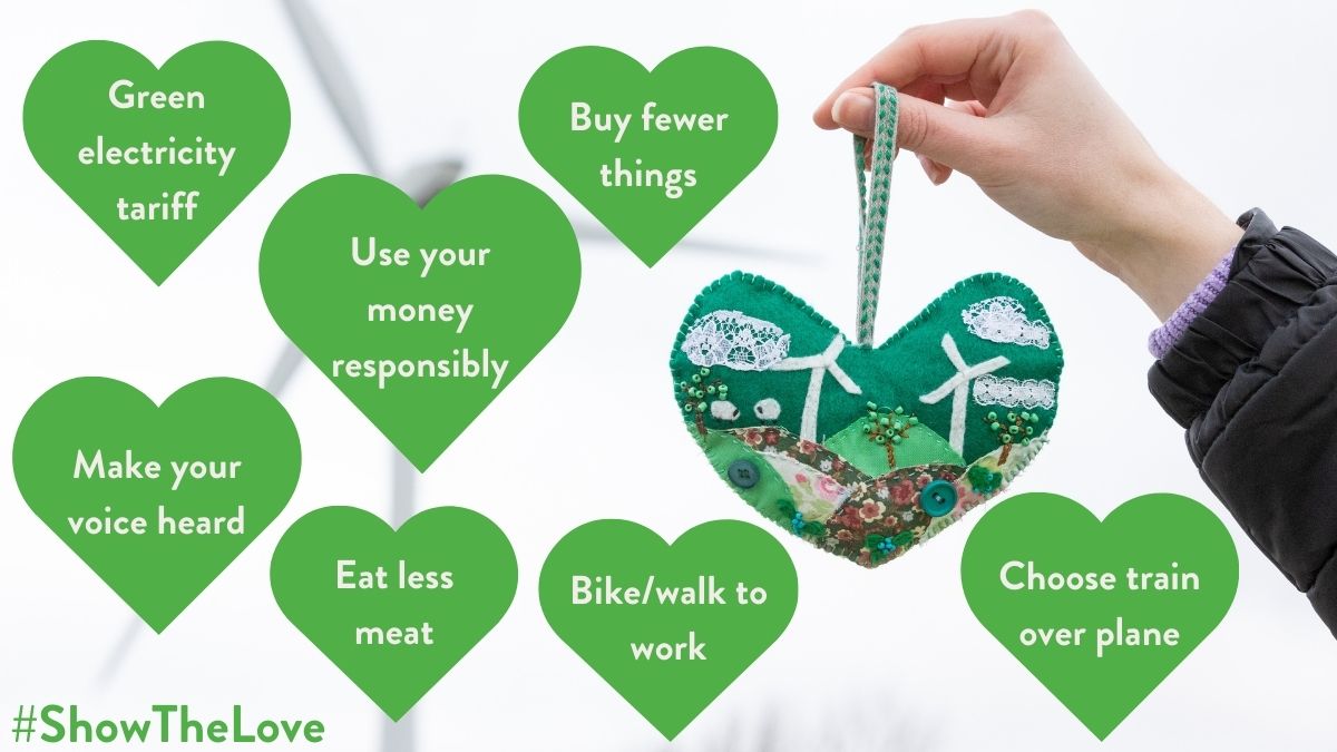 All our actions put together make a difference 💪 🌍 How do you care for the planet? Drop a 💚 below if you do any of these... #ShowTheLove #ClimateEmergency