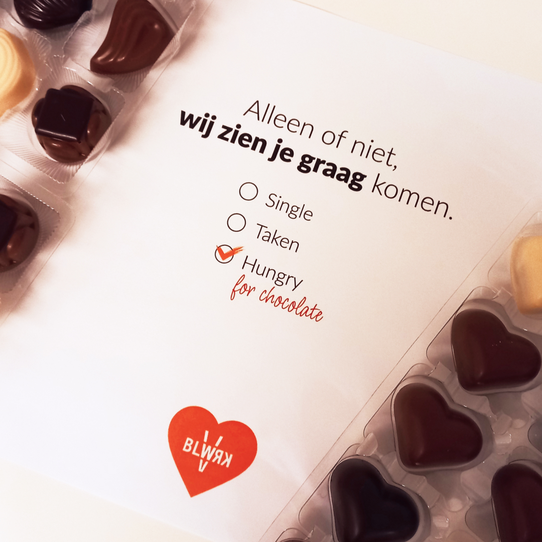 Alleen of niet, wij zien je graag komen.

#valentijn #hungryforchocolate #coworking #coworkingspace #BLWRK