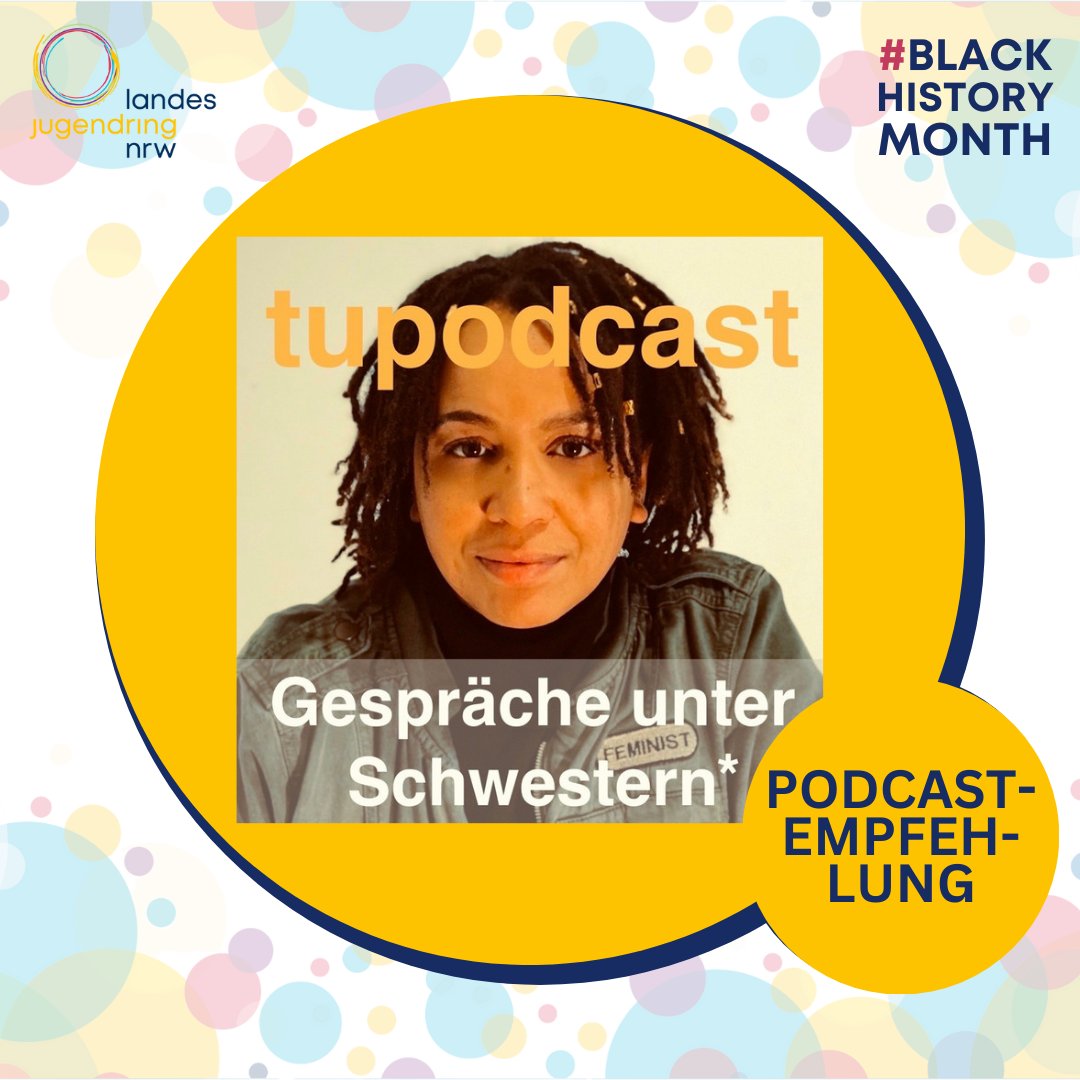 ljr_nrw's tweet image. Heute haben wir eine Podcast-Empfehlung für euch:
TUPODCAST hat den Anspruch mehr als ein Podcast zu sein. Als Safe Space für und von Schwarzen Frauen, nimmt und fordert TUPODCAST u.a. Raum für Gespräche über das Schwarz- und Frausein.
#blackhistorymonth
#tupodcast
#exitracism
