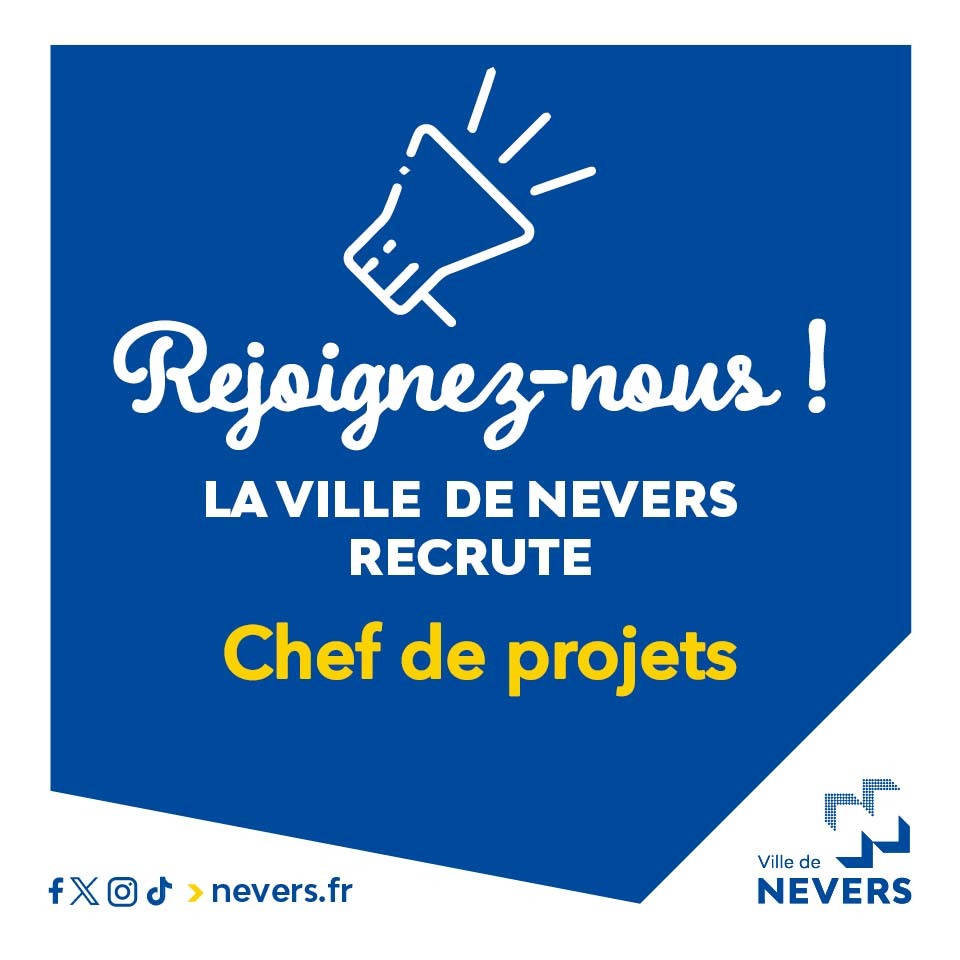 🤝 La Ville de #Nevers recrute un chef de projets H/F Rejoignez-nous en candidatant à l'offre ici 👇 swll.to/neversrecrute