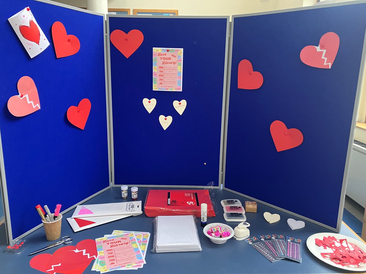 Happy #ValentinesDay ! As part of our Love Your Library  celebrations this week, we've set up a craft station in the lobby for you to make your own Valentine's cards! 💌