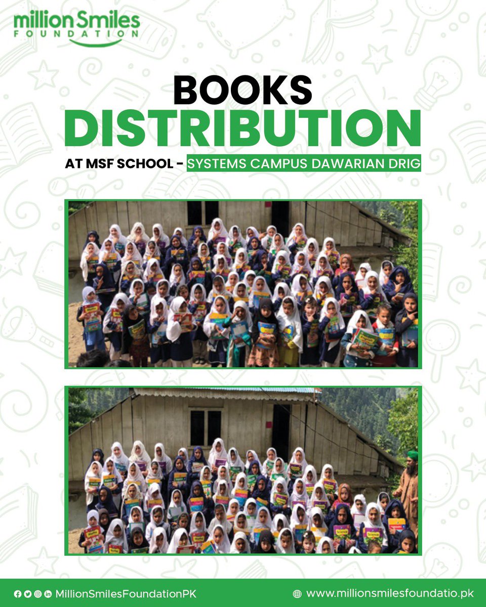 MSfoundationPK's tweet image. Books Distribution held in MSF School - Systems Campus for the “Children of Mountain Valleys” in Dawarian Drig, Kashmir.

We promised &amp;amp; we started the school for them as Our dream is to educate all our  “Children of Mountain Valleys”.

Come join the journey and Educate our…