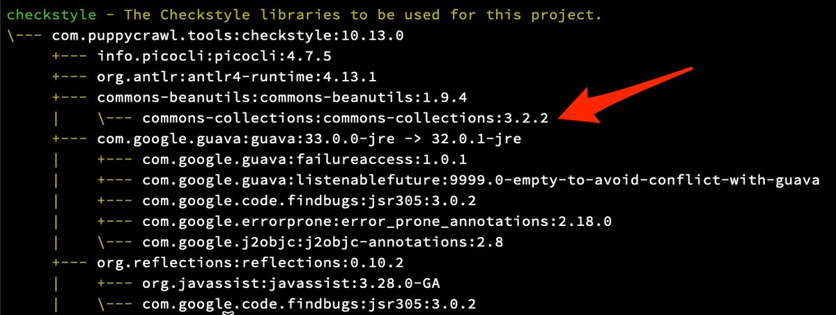 aalmiray's tweet photo. Continuing the saga of Guava grievances, turns out both guava and google-collections are pulled by ... checkstyle, even on latest version (10.13.0) 🤦♂️ 1/3 https://t.co/nfr9I1165e