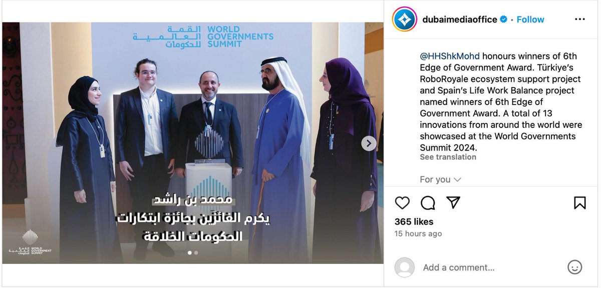 I am delighted to announce that our <a href="/EU_RoboRoyale/">RoboRoyale</a> project has been honored as the winner of the 6th Edge of Government Award at the World Government Summit 2024 in Dubai
<a href="/durham_uni/">Durham University</a> <a href="/UniGraz/">Uni Graz/University of Graz</a> <a href="/CVUTPraha/">ČVUT v Praze</a> <a href="/MetuRomer/">METU/ODTU-ROMER</a> 

mediaoffice.ae/en/news/2024/F…