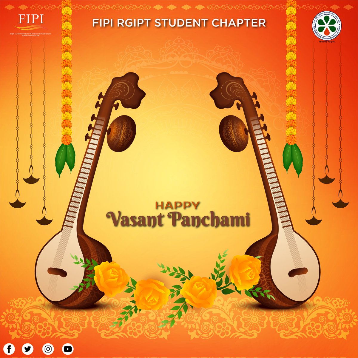 fipi_rgipt's tweet photo. "May the winds of change on Basant Panchami bring with them the sweet aroma of success and the promise of brighter tomorrows."
Happy Vasant Panchami.

Greetings from FIPI RGIPT SC! https://t.co/odOoDSwcaz
