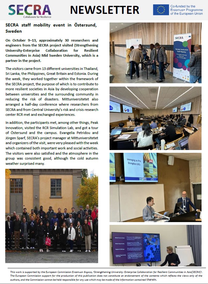 We are pleased to inform you that the sixth newsletter of SECRA has been published. You can download the newsletter at the following link:

drrcollab.org/wp-content/upl…