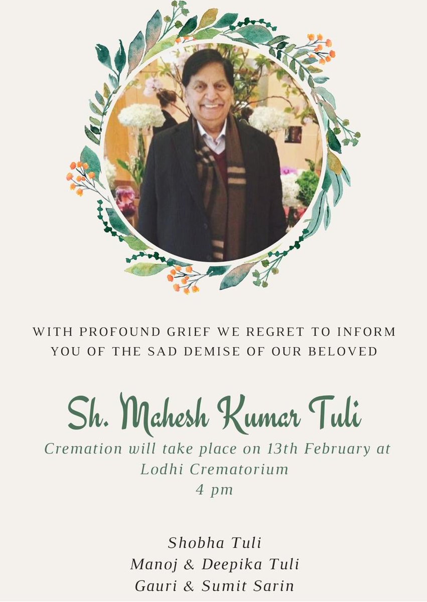 We mourn the loss of Sh. Mahesh Kumar Tuli, a tireless #advocate for people with #thalassaemia in #India and beloved husband to @shobhatuli. His life's work has touched many, lighting the way for those seeking to make an impact. Our heartfelt #condolences to his family. #RIP🕊️