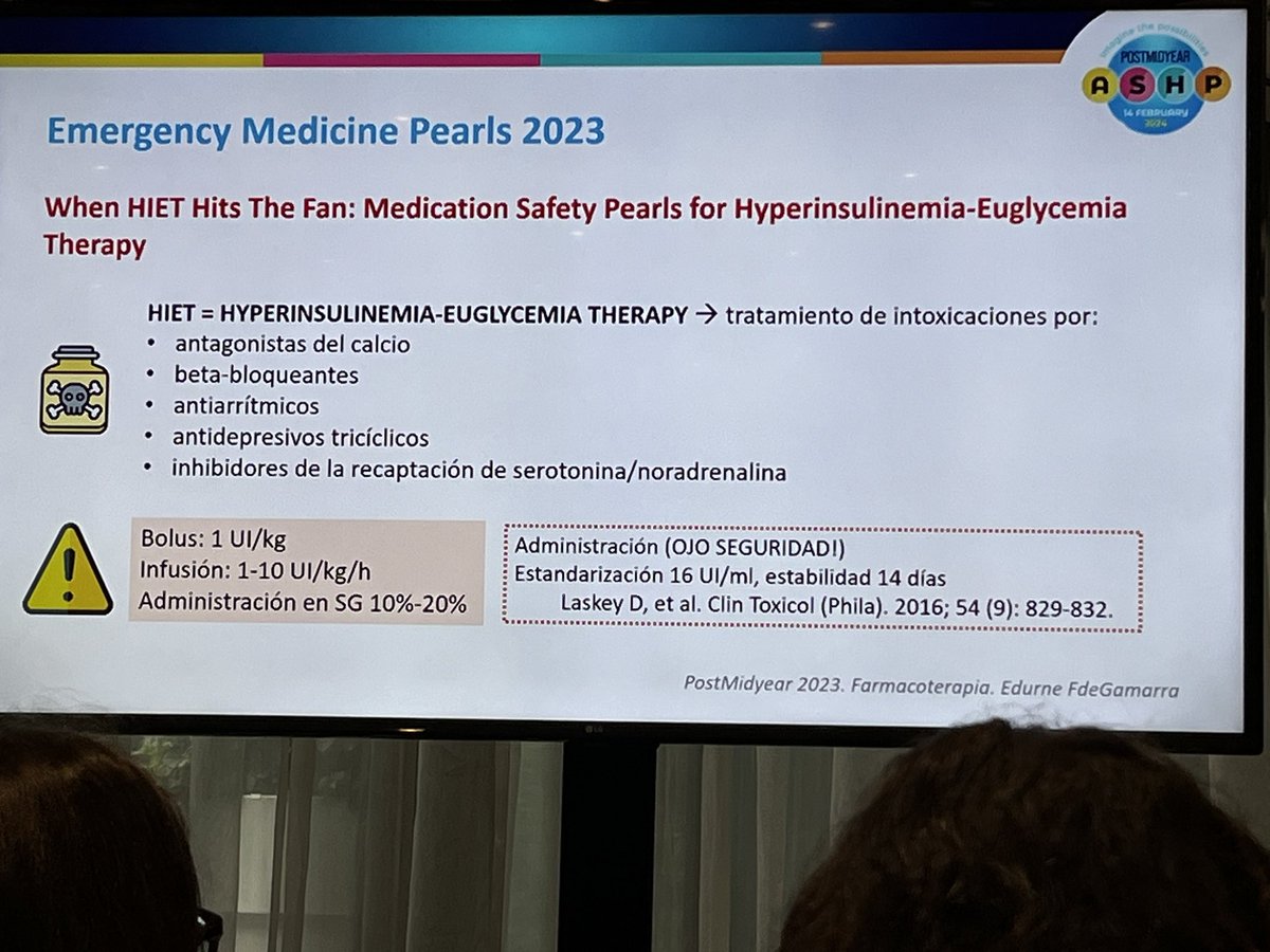 Insulina a dosis brutales en lugar de glucagón en intoxicaciones por Antag Ca. Lo podemos empezar a ver.. #sefhmidyear23 <a href="/EdurneGamarra/">Edurne Gamarra</a> <a href="/sefh_/">S.E.F.H</a>