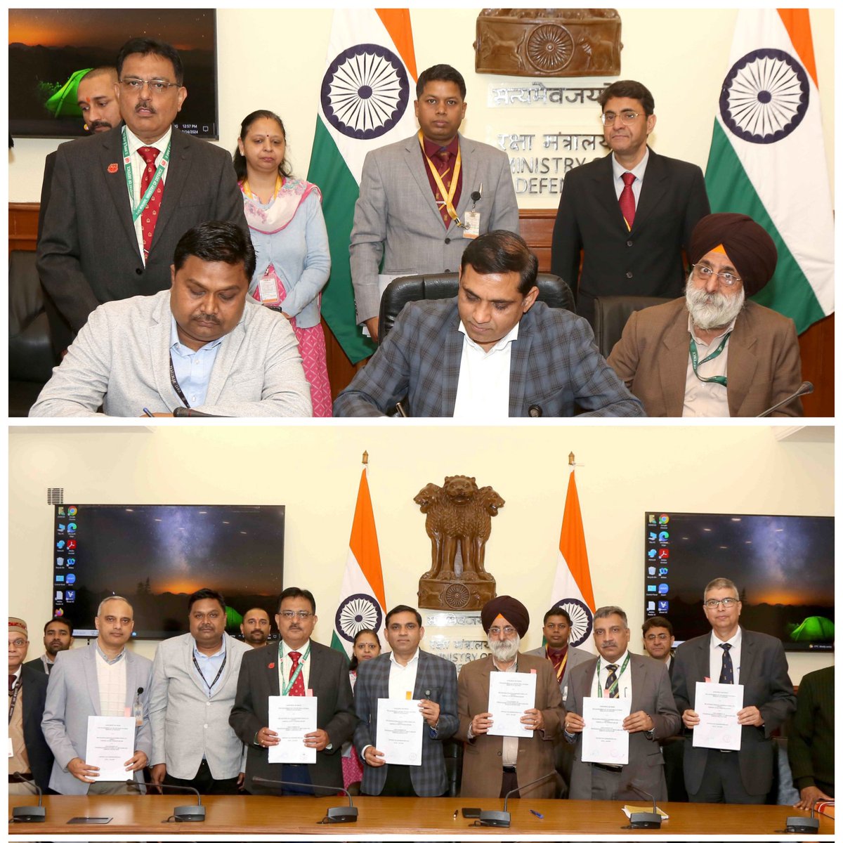 Marching towards  #AatmanirbhartDefence

Ministry of Defence signs contract worth Rs.1,752 Cr with #AWEIL for 463 Stabilised Remote Control Guns for the #IndianNavy &amp; <a href="/IndiaCoastGuard/">Indian Coast Guard</a> 

Details 👉pib.gov.in/PressReleasePa…