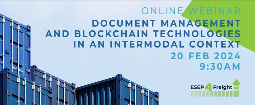 Our #EU_Rail project, ESEP4Freight, will be holding  a webinar on documentation management &amp; blockchain technologies in an intermodal context 💻

📅 20 Feb
⌚ 9.30 CET

Register through the link, below 👇

🔗 bit.ly/48usPuV