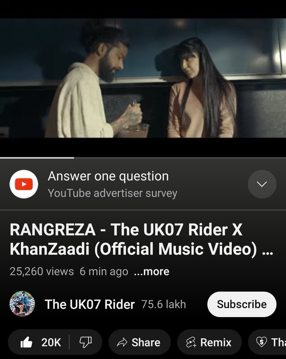 Khanzaadi_FC's tweet photo. The most awaited #RangReza is out now. The fire chemistry of @KhanZaadiKayZ &amp; @uk07rider is cherry on top.🔥❤

Check out the MV &amp;shower your love. 💥

Link 🔗 https://t.co/STrvxnaS4I…

#KhanZaadi #AnuragDobhal https://t.co/jZerG80nmI