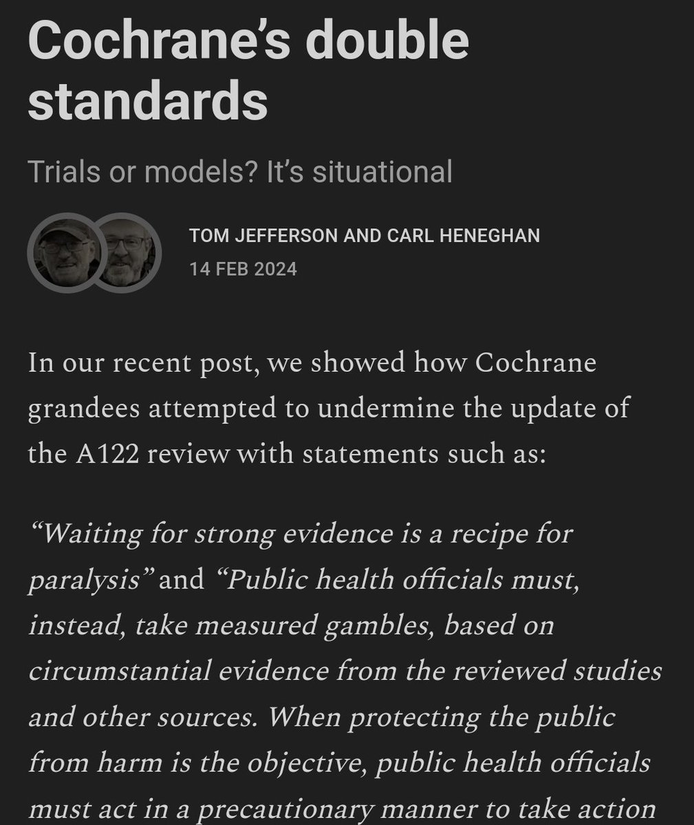 Cochrane's double standards open.substack.com/pub/trusttheev…