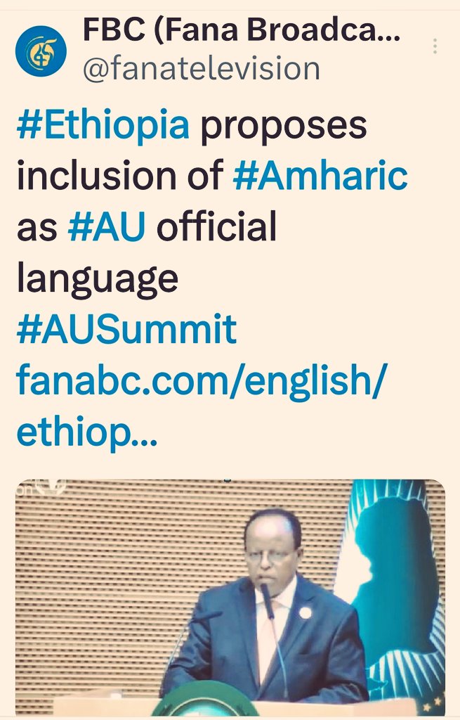 Our efforts are being heard and bringing about change to include #Amharic as the @_AfricanUnion's Official Language 👏🏾👏🏾 #AUsummit Cc: @Yeharerwerk @TayeAtske @mfaethiopia @dessalegnmanaye @FdreService