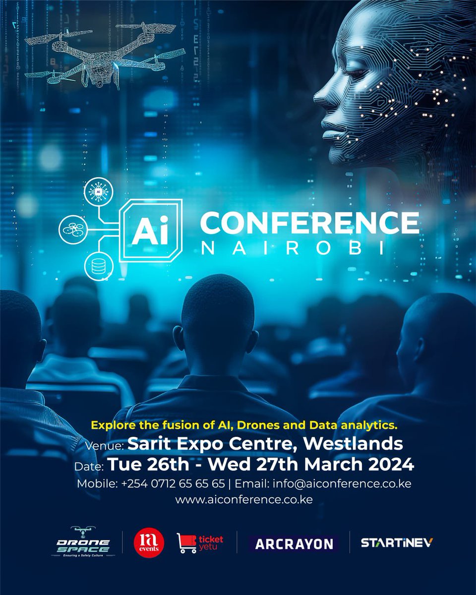 Explore the fusion of AI, Drones and Data Analytics. The AI conference Nairobi is a cutting-edge conference that will bring together thought leaders, innovators, and enthusiasts in the fields of Artificial Intelligence, Drone Technology, and Data Analytics.

Register here:
