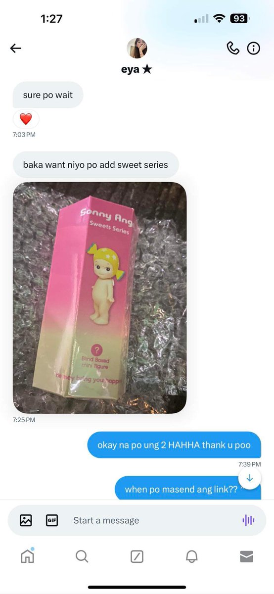 wtbyuna's tweet photo. SCAMMER ‼️‼️

@/ycrazies__ 
Ailleys Centeno
Acct No. 010335702349
Gotyme Bank

i bought 2 sonnys from her, didn't bother to check if she was legit cos dami nang nagrereply and baka maunahan ako https://t.co/iGh3U9w8Nj