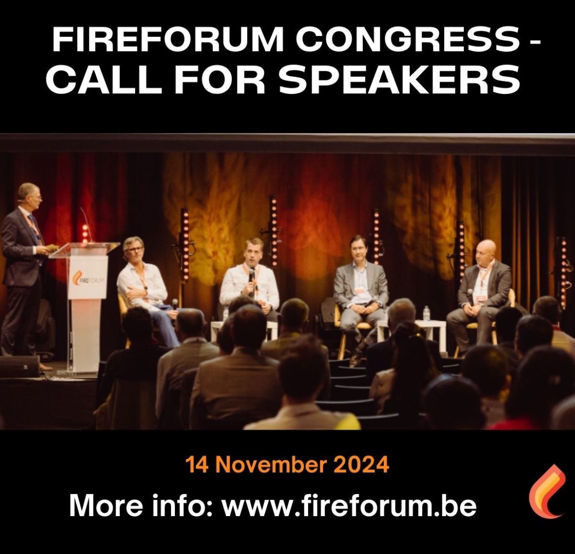 OPROEP VOOR SPREKERS - FIREFORUM CONGRES 2024

Interesse om jouw expertise op het gebied van brandveiligheid te delen tijdens ons Fireforum Congres 14 november 2024?

Solliciteer hier:
NL: lnkd.in/ewTaTs65
FR: lnkd.in/eEWZ4V_F