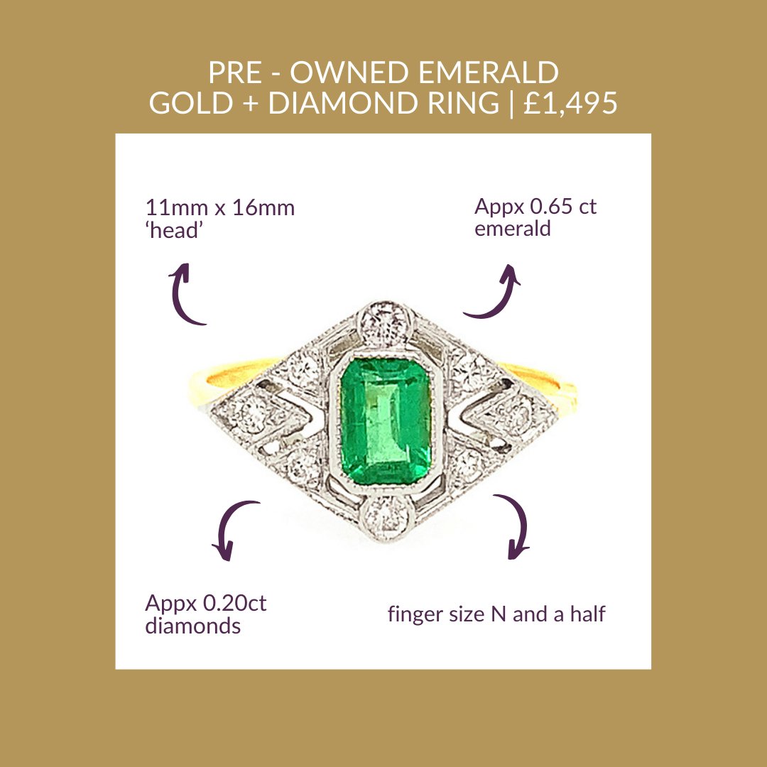 We've some stunning pre-owned + second hand jewellery: this fab emerald ring is just one example.... find more here: jacobsthejewellers.com/preowned #rdguk #naj #cmj #retail #independentjeweller