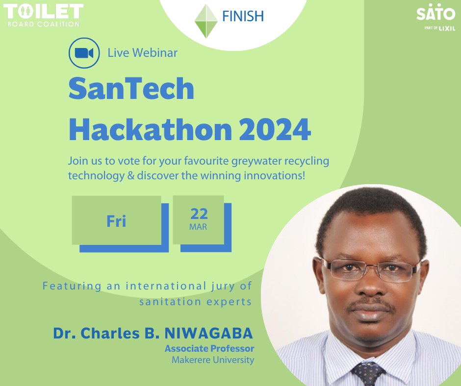 🌟 Exciting News! Our first esteemed jury, Dr. Charles B. Niwagaba from Makerere University, is ready to select winners for our Sanitation Tech Hackathon! Don't miss your chance to shine in grey water recycling for sustainable agriculture. Apply now! 🏆 finishmondial.org/calling-all-in…
