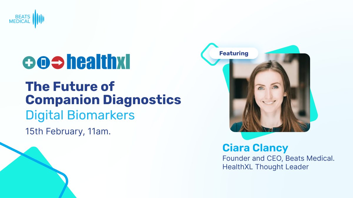 BeatsMedical's tweet photo. The integration of #digital technologies is reshaping #healthcare as we know it, ushering in an era of personalised medicine and patient-centred care.

Apply to join the discussion on #digitalbiomarkers, featuring our CEO Ciara Clancy here: https://t.co/mn8hFFXyP1 https://t.co/yqgoYotG9k