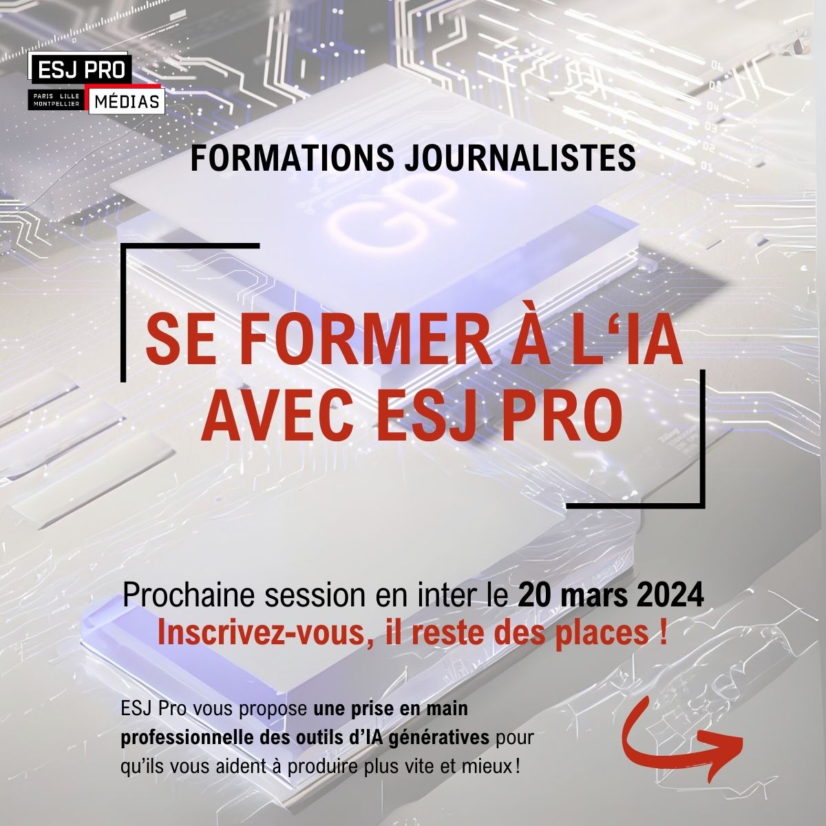 ESJPRO's tweet photo. #formation #journalistes Prochaine session en inter le 20/03/24 👉Inscrivez-vous, il reste des places !
👀Une journée pour comprendre et prendre en main les outils d'IA génératives (en visio) avec @gholubowicz

📩Contactez-nous : sidonie.watrigant@esj-pro.fr
#IA #medias #esjpro https://t.co/FuQs2AKNNz