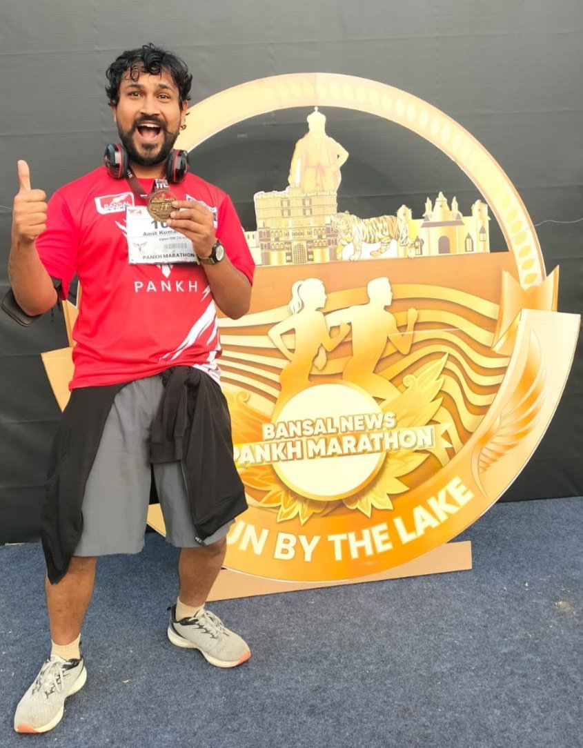Amit_RAWS's tweet photo. Completed 10 KM #marathon, Again dedicated to you, my idol @milindrunning ji and always will be. 
#pankhmarathon #bhopal #MadhyaPradesh #running #run #health #fitness #letsbrandbhopal https://t.co/iSHs3IGC0z