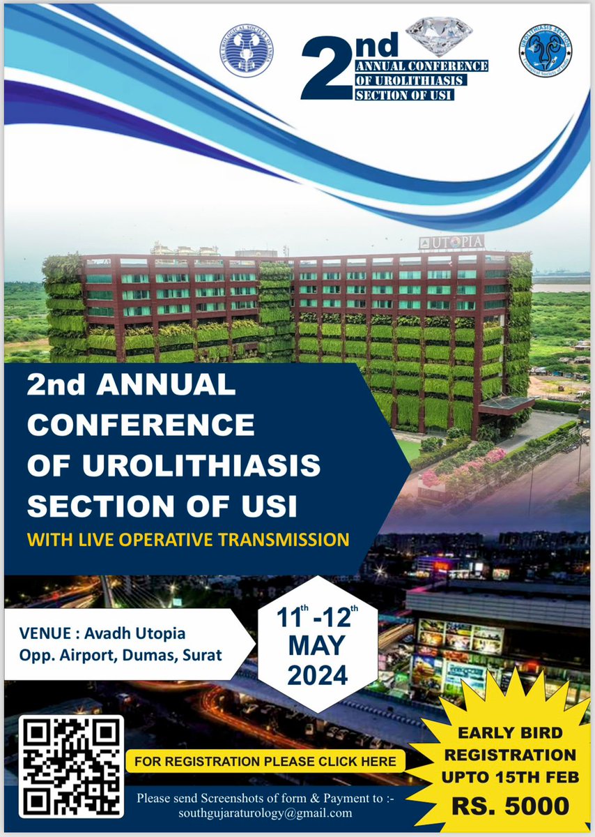 Join the Urolithiasis annual meeting @ Surat. Last two days to register. To register pages.razorpay.com/pl_NC8nErJVTTY…