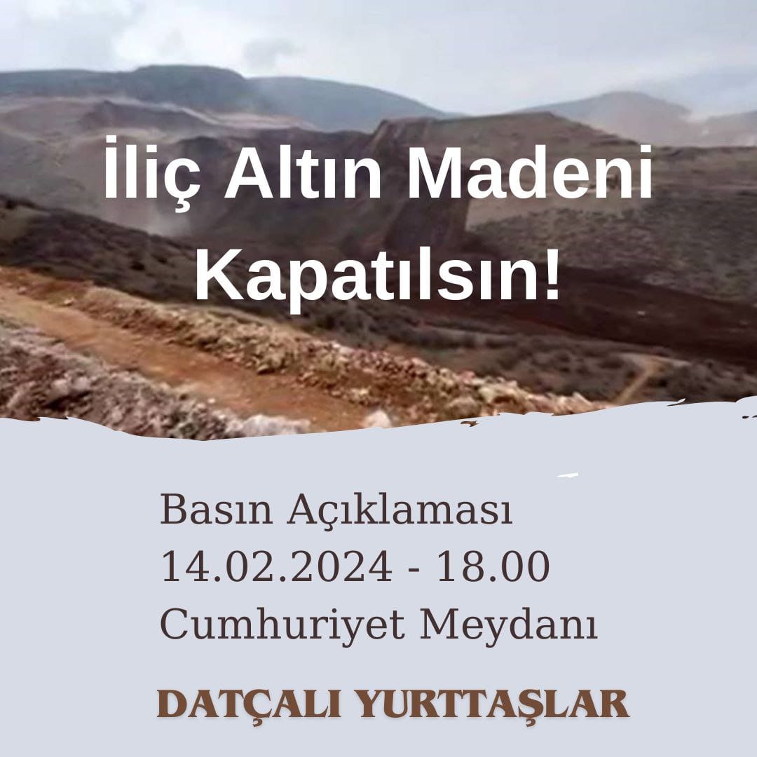 İliçte katliam yaşanıyor. Bunu protesto ediyoruz; bununla ilgili basın açıklaması için saat 18.00'de Cumhuriyet Meydanı'nda toplanıyoruz. Tüm Datçalıları çağırıyoruz.