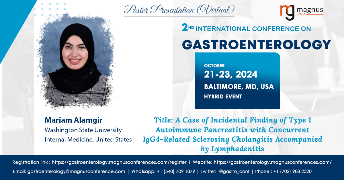 gastro_conf's tweet photo. Immerse yourself in the exhilaration and knowledge offered by our esteemed speaker Mariam Alamgir, representing the @WSUMedicine ,United States, at the @gastro_conf, hosted by @magnus_group
October 21-23, 2024 
Baltimore, USA +1 (702) 988-2320 
WhatsApp : +1 (540) 709 1879 https://t.co/pY1Te8puc1