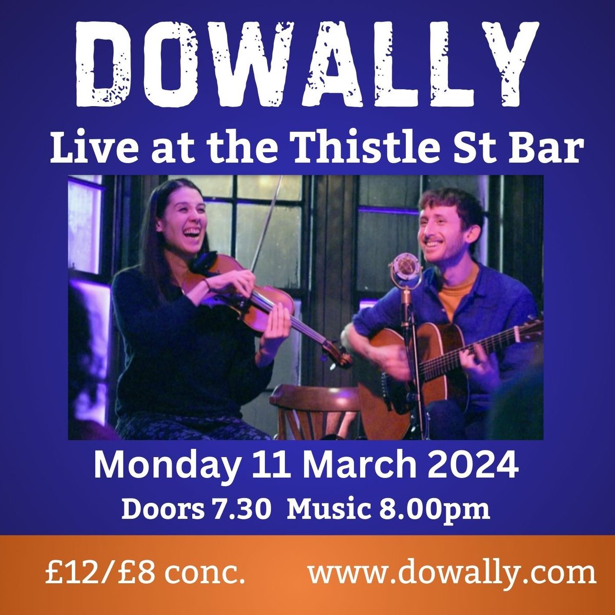 dowallymusic's tweet photo. 📣DOWALLY PLAY LIVE in a tiny, intimate, special gig at the @thistlestbar in Edinburgh on Mon 11 March from 7.30pm. 

🎶We’ll  be playing as yet unheard new material (as well as some oldies) .

🎟️Tickets limited to 40 so get yours quick! 🤩

https://t.co/hqxoWwMdSn https://t.co/a92wxYAWVe