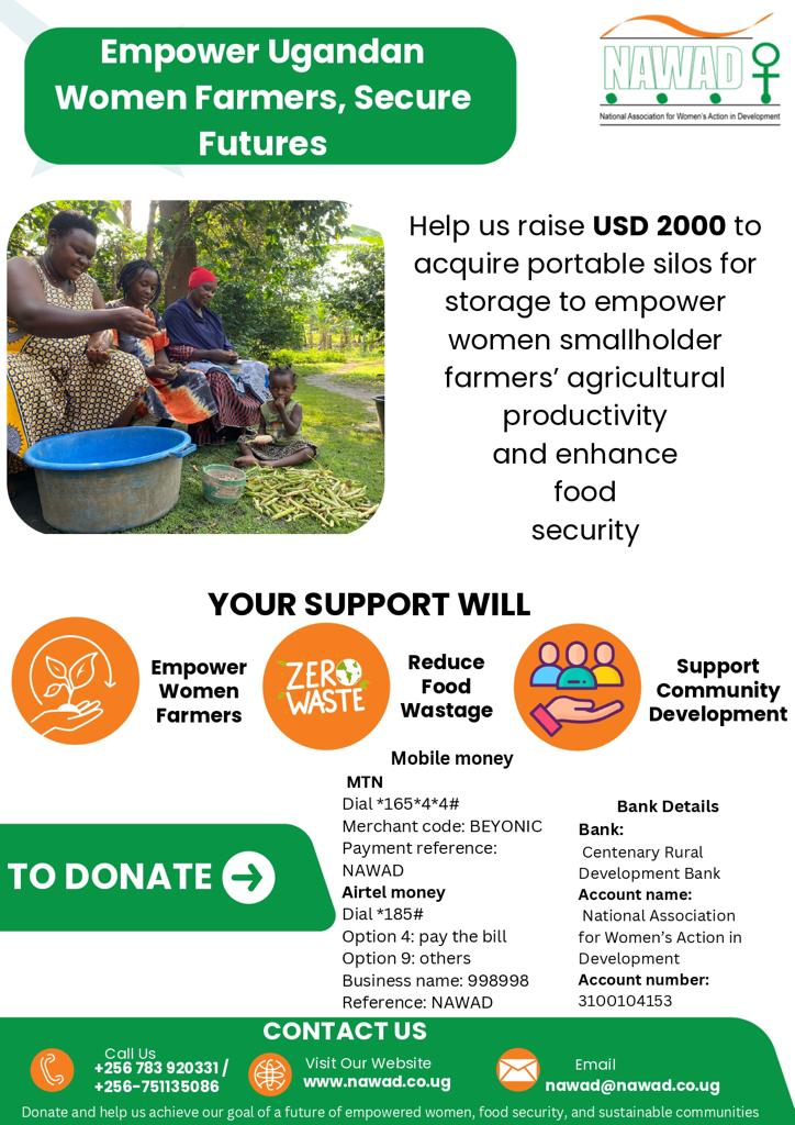 Happy Valentine's Day. Join the movement: Elevate Agriculture, Empower Women. NAWAD seeks your support to raise $ 2000 for a game-changing project: Portable Silos for Women Farmers. Find more information on: mchanga.africa/fundraiser/920…… nawad.co.ug #SilosForWomen
