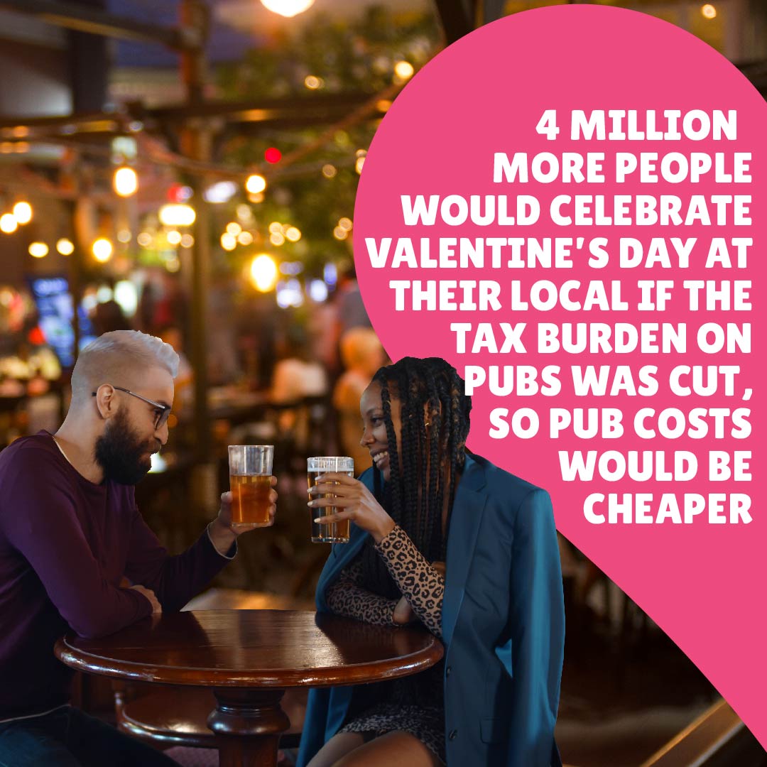 Join the 60% of Brits who support cutting pubs’ tax burden to keep pub dates affordable. Cut the burden on pubs, cut the tax on love. Sign up here longlivethelocal.pub #LongLiveTheLocal